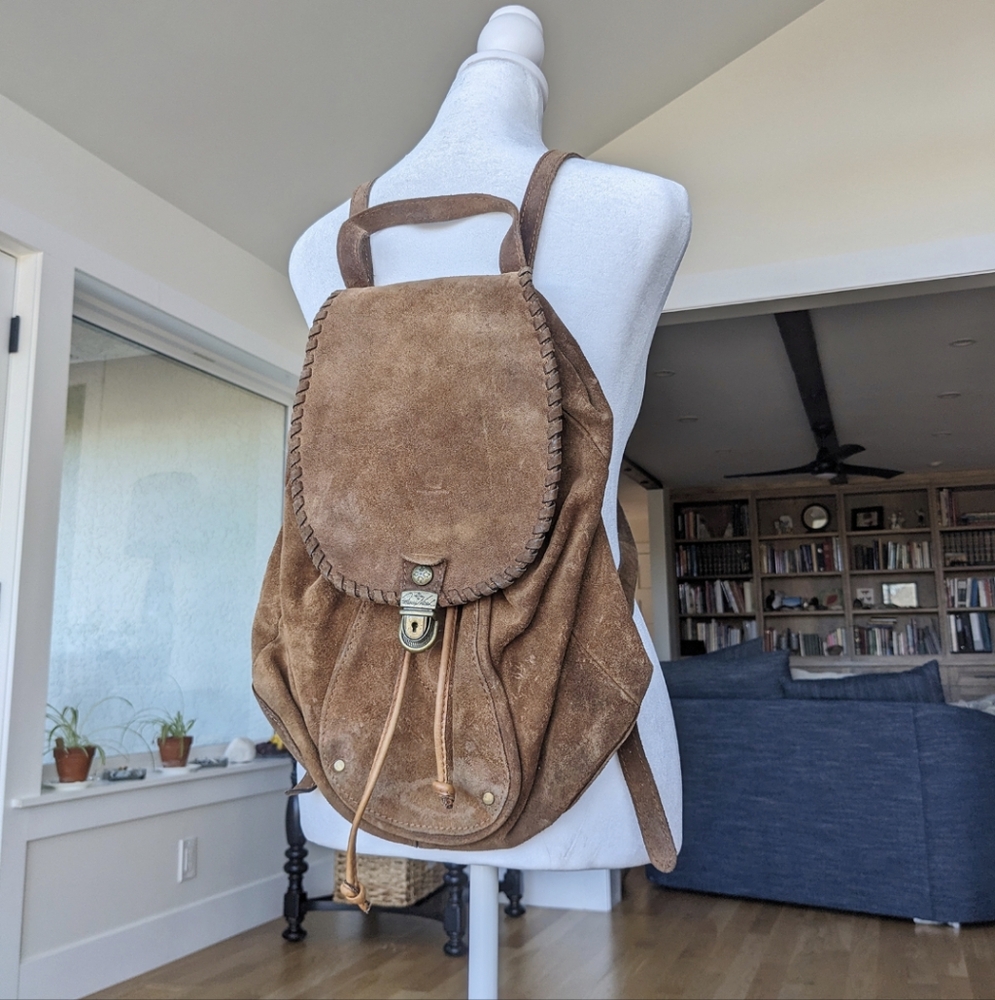 Patricia Nash Suede Camel Backpack